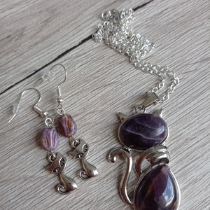 Amethyst cica szett - ékszer - ékszerszett - Meska.hu