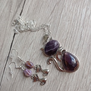 Amethyst cica szett - ékszer - ékszerszett - Meska.hu