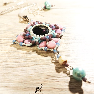 Liláskék Antonella medál - ékszer - nyaklánc - medál - Meska.hu