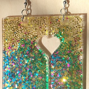 Gyanta csillogó fülbevaló , Ékszer, Fülbevaló, Fülékszer, Ékszerkészítés, MESKA