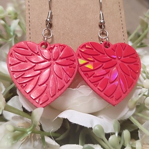 Gyanta szív fülbevaló  - ékszer - fülbevaló - fülékszer - Meska.hu