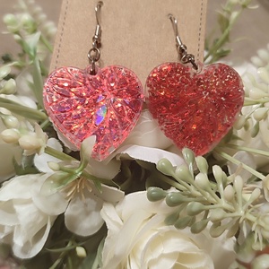 Gyanta csillogó fülbevaló  - ékszer - fülbevaló - fülékszer - Meska.hu