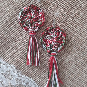 Horgolt fülbevaló , Ékszer, Fülbevaló, Fülékszer, Ékszerkészítés, Horgolás, MESKA