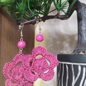 AKCIÓ!!! Horgolt virágos fülbevaló , Ékszer, Fülbevaló, Fülékszer, Ékszerkészítés, Horgolás, MESKA