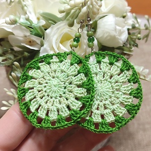 Horgolt fülbevaló , Ékszer, Fülbevaló, Fülékszer, Ékszerkészítés, Horgolás, MESKA