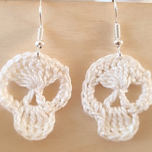 Koponya fülbevaló , Ékszer, Fülbevaló, Fülékszer, Ékszerkészítés, Horgolás, MESKA