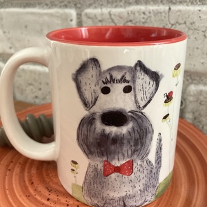 Történetmesélő Bögre-  csini schnauzer mintával, Otthon & Életmód, Konyhafelszerelés, tálalás, Tálalás, Bögre & Csésze, Fotó, grafika, rajz, illusztráció, MESKA