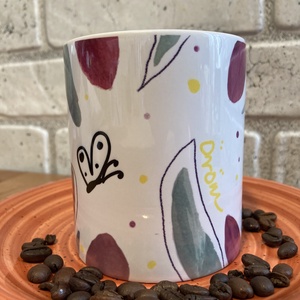 Bögre  tulipán mintával és üzenettel , Otthon & Életmód, Konyhafelszerelés, tálalás, Tálalás, Bögre & Csésze, Fotó, grafika, rajz, illusztráció, MESKA