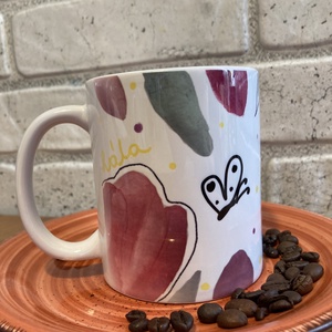 Bögre  tulipán mintával és üzenettel  - otthon & életmód - konyhafelszerelés, tálalás - tálalás - bögre & csésze - Meska.hu