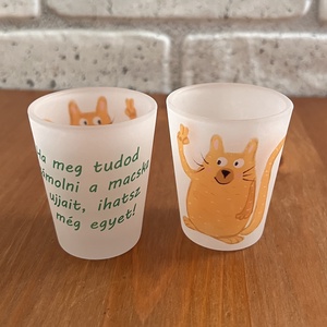 Vicces felespohár saját, macskás  grafikával  � különleges ajándék, bulis pohár - Meska.hu