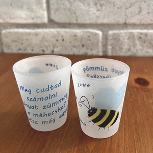 Vicces felespohár saját, méhecskés  grafikával  � különleges ajándék, bulis pohár - Meska.hu