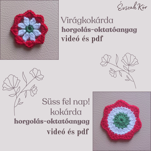 Kokárda horgolás-oktatócsomag - Meska.hu