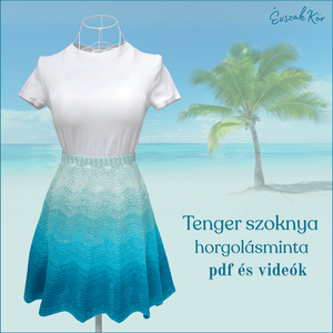 Tenger szoknya horgolásminta, DIY (Csináld magad), Szabásminta, útmutató, Horgolási minta, Horgolás, MESKA