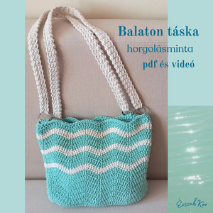 Balaton táska horgolásminta, DIY (Csináld magad), Szabásminta, útmutató, Horgolási minta, Horgolás, Ez az egyszerű, hullámmintás horgolt táska könnyen elkészíthető. A modell a fonal színének köszönhe..., MESKA