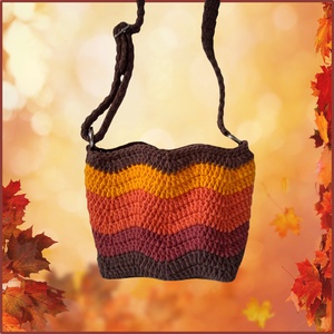 Őszi erdő kis válltáska horgolásminta, DIY (Csináld magad), Szabásminta, útmutató, Horgolási minta, Horgolás, MESKA