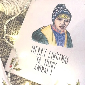 Reszkessetek betörős Kevin McCallister grafikás karácsonyi képeslap, kinyitható üdvözlőlap - karácsony - karácsonyi ajándékozás - karácsonyi képeslap, üdvözlőlap, ajándékkísérő - Meska.hu