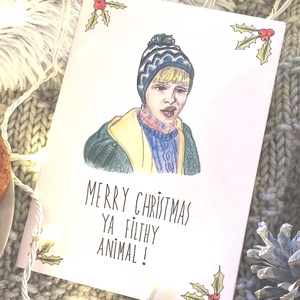 Reszkessetek betörős Kevin McCallister grafikás karácsonyi képeslap, kinyitható üdvözlőlap - karácsony - karácsonyi ajándékozás - karácsonyi képeslap, üdvözlőlap, ajándékkísérő - Meska.hu