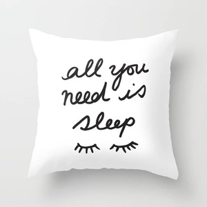 Karácsonyi lakásdekor díszpárna felirattal és szempillával, All you need is sleep, huzat + belső párna - karácsony - karácsonyi lakásdekoráció - karácsonyi lakásdíszek - Meska.hu