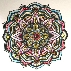 Mandalás színezhető díszpárna, Mandala grafika, Dekorpárna, kifestős levehető huzat + belső párna - otthon & életmód - dekoráció - spiritualitás - mandala - Meska.hu