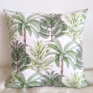 Banásfás, datolyapálmás nyári díszpárna, Pálmás trópusi  díszpárna, pálmaleveles trópusi díszpárna, dzsungeles díszpárna -  - Meska.hu