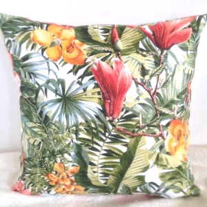 Pálmás trópusi díszpárna (45 x 45 cm) Hawaii stílusban, pálmaleveles trópusi díszpárna, dzsungeles díszpárna, Otthon & Életmód, Lakástextil, Párna & Párnahuzat, Varrás, Hímzés, MESKA