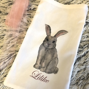 Egyedi húsvéti Nyuszis ajándék zsák saját névvel és szalaggal, gyerek ajándék - otthon & életmód - papír, írószer - Meska.hu