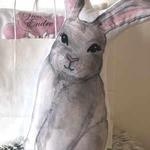  Húsvéti nyuszi figura párnácska (kb. 30x42cm), Húsvéti nyuszis ajándék, Gyerekszoba dekor - otthon & életmód - lakástextil - párna & párnahuzat - Meska.hu