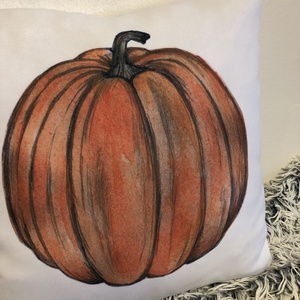Őszi Halloween Tök dekor párna, Díszpárna egyedi felirattal is, belső párna + párnahuzat - otthon & életmód - dekoráció - halloween - halloweeni dekoráció - Meska.hu