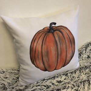 Őszi Halloween Tök dekor párna, Díszpárna egyedi felirattal is, belső párna + párnahuzat - otthon & életmód - dekoráció - halloween - halloweeni dekoráció - Meska.hu