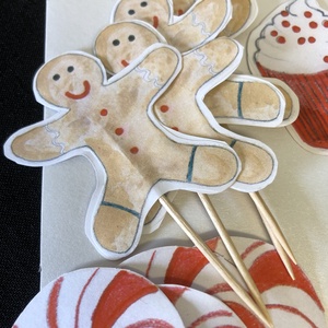 Karácsonyi muffindíszek (16 db), sütidísz, tortadísz, egyedi grafikás cupcake dísz szett - karácsony - karácsonyi ajándékozás - karácsonyi képeslap, üdvözlőlap, ajándékkísérő - Meska.hu