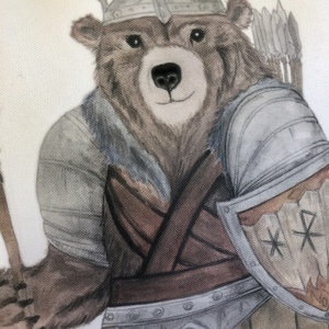 Babaváró viking maci keresztelőre, medve születési ajándék emlékőr párna egyedi adatokkal, keresztelőre, Babaszoba dekor - otthon & életmód - babaszoba, gyerekszoba - gyerek díszpárna - Meska.hu