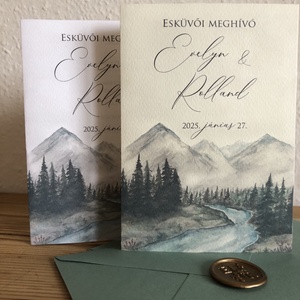 Esküvői meghívó, egyedi esküvői meghívó képeslap, Esküvői kártya, kézműves lap, esküvői képeslap - esküvő - meghívó & kártya - meghívó - Meska.hu