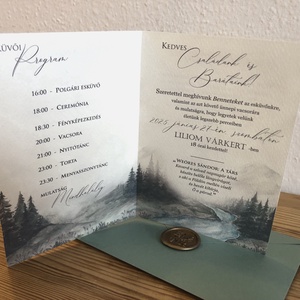 Esküvői meghívó, egyedi esküvői meghívó képeslap, Esküvői kártya, kézműves lap, esküvői képeslap - esküvő - meghívó & kártya - meghívó - Meska.hu