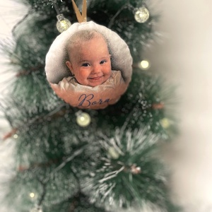 Fényképes névre szóló karácsonyfadísz, saját fotós neves karácsonyi dekor, ajándék karácsonyra - Meska.hu