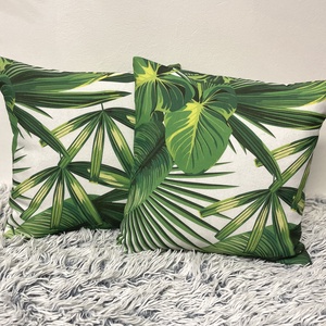 Pálmafás, pálmaleveles díszpárnahuzat (40cm) trópusi levél növényes párna, kerti párna - otthon & életmód - lakástextil - párna & párnahuzat - Meska.hu