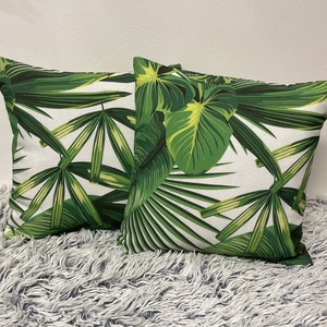 Pálmafás, pálmaleveles díszpárnahuzat (40cm) trópusi levél növényes párna, kerti párna - otthon & életmód - lakástextil - párna & párnahuzat - díszpárnahuzat - Meska.hu