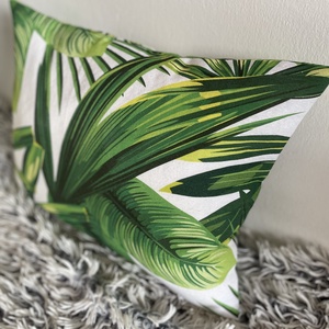 Pálmafás, pálmaleveles díszpárnahuzat (35x45cm) trópusi levél növényes párna, kerti párna - otthon & életmód - lakástextil - párna & párnahuzat - díszpárnahuzat - Meska.hu