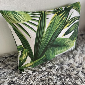Pálmafás, pálmaleveles díszpárnahuzat (35x45cm) trópusi levél növényes párna, kerti párna - otthon & életmód - lakástextil - párna & párnahuzat - díszpárnahuzat - Meska.hu