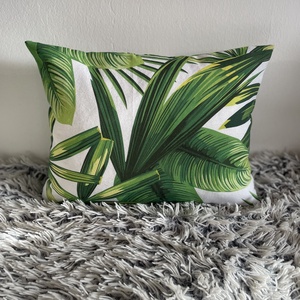 Pálmafás, pálmaleveles díszpárnahuzat (35x45cm) trópusi levél növényes párna, kerti párna - otthon & életmód - lakástextil - párna & párnahuzat - díszpárnahuzat - Meska.hu
