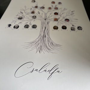 Fényképes Családfa egyedileg készítve, nevekkel és dátumokkal,Személyre szóló, egyedi ajándék szülőknek, nagyszülőknek - Meska.hu