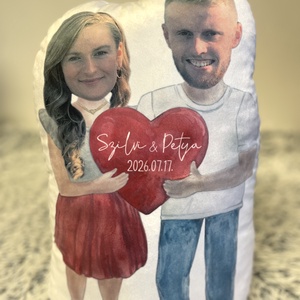 Valentin napi szeretlek párna saját fényképpel, formapárna szerelmünk, barátaink egyedi fotójával több méretben, ajándék, Otthon & Életmód, Lakástextil, Párna & Párnahuzat, Forma párna, Varrás, Festészet, MESKA