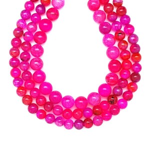 Achát hőkezelt szinezett pink golyó 8mm  ékszerkészítő alapanyag (füzér), Kellékek & szerszámok, Ásvány alapanyag, Ásványfüzér, , MESKA