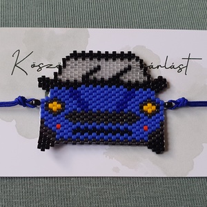 Kisautós karkötő , Ékszer, Karkötő, Gyöngyös karkötő, Csomózás, Gyöngyfűzés, gyöngyhímzés, MESKA