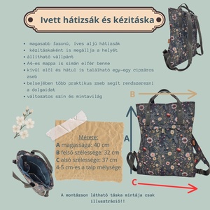 Ivett hátizsák és kézitáska, kék-arany márványminta - táska & tok - hátizsák - hátizsák - Meska.hu