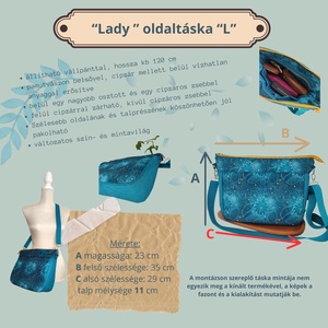 Lady oldaltásak L,  Zöld-arany márványminta - táska & tok - kézitáska & válltáska - vállon átvethető táska - Meska.hu