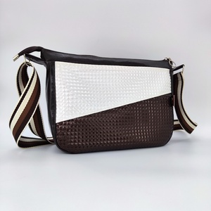 Lady oldaltásak L, Barna-fehér minta, Táska & Tok, Kézitáska & válltáska, Vállon átvethető táska, Varrás, MESKA