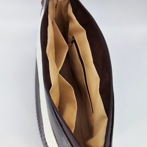 Lady oldaltásak L, Barna-fehér minta - táska & tok - kézitáska & válltáska - vállon átvethető táska - Meska.hu