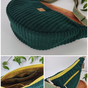 Moon crossbody, smaragdzöld  - táska & tok - kézitáska & válltáska - vállon átvethető táska - Meska.hu