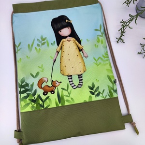 Tornazsák, kislány rókával, Táska & Tok, Hátizsák, Tornazsák, Gymbag, Varrás, MESKA