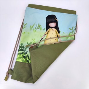 Tornazsák, kislány rókával - táska & tok - hátizsák - tornazsák, gymbag - Meska.hu